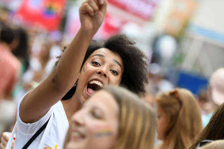 The CSD parade is a political demonstration and a colorful parade that takes place in Munich every year. It is committed to the equality of gays and lesbians. - The CSD parade is a political demonstration and a colorful parade that takes place annually inのeditorial素材
