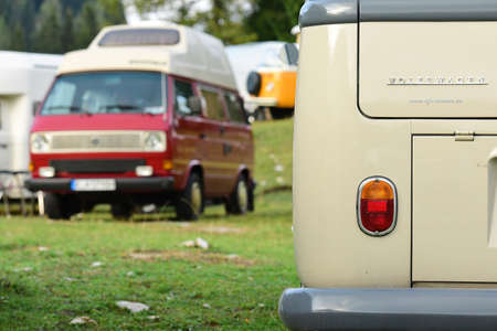 VW classics at Postalm (Salzburg, Austria) - Every year in September, fans of VW classics with a rear engine meet at Postalm in Salzburg (Austria).のeditorial素材