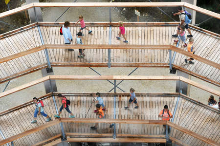 Treetop walk on the Grï¿½nberg near Gmunden in the Salzkammergut (Upper Austria, Austria)のeditorial素材