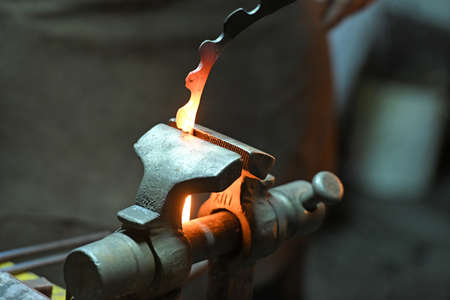 In Steyr (Upper Austria, Austria) every year around 30 blacksmiths come to the Christmas market to show their old haste work.のeditorial素材