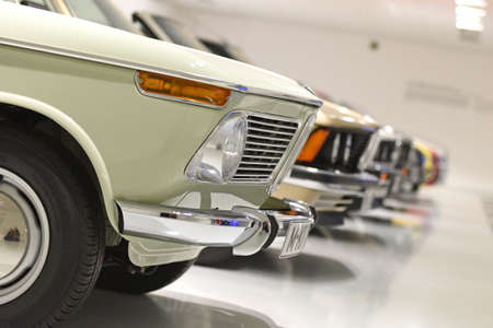 The BMW Museum in Munich (Bavaria, Germany) shows the entire history of the cult brand BMW and its...
