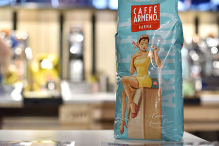 A coffee pack at a fair in Viennaのeditorial素材