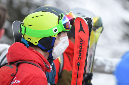Winter sports in Austria, Kasberg ski area (GrÃ¼nau, Almtal, Salzkammergut, Gmunden district,...