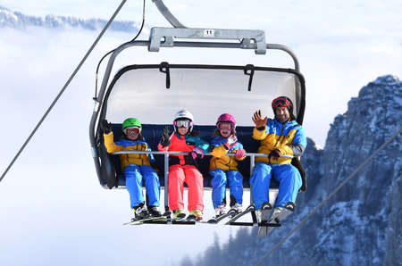 Winter sports in Austria, Kasberg ski area (GrÃ¼nau, Almtal, Salzkammergut, Gmunden district, Upper Austria, Austria)のeditorial素材