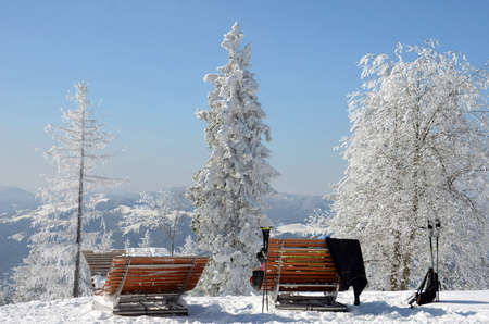 Winter wonderland on the GrÃ¼nberg (Gmunden, Salzkammergut, Upper Austria, Austria)のeditorial素材