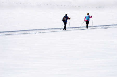 The winter wonderland Gosau in the south of Upper Austria is a paradise for cross-country skiing.のeditorial素材