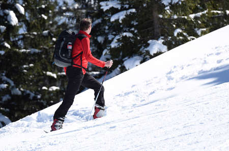 Ski tourers on the Kasberg (Gmunden district, Upper Austria, Austria)のeditorial素材