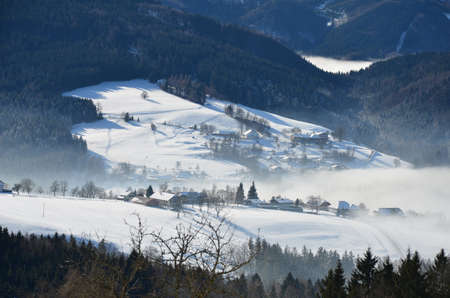 Winter on the Gahberg (Weyregg, District VÃ¶cklabruck, Upper Austria, Austria) -のeditorial素材