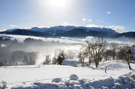 Winter on the Gahberg (Weyregg, District VÃ¶cklabruck, Upper Austria, Austria) -のeditorial素材