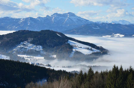 Winter on the Gahberg (Weyregg, District VÃ¶cklabruck, Upper Austria, Austria) -のeditorial素材