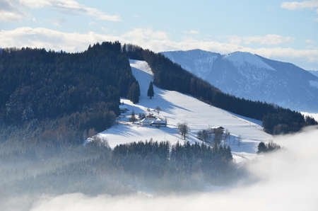 Winter on the Gahberg (Weyregg, District VÃ¶cklabruck, Upper Austria, Austria) -のeditorial素材