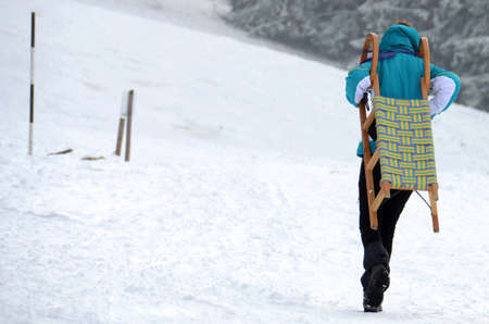 Sledging in the Salzkammergut (Gmunden District, Upper Austria, Austria)のeditorial素材