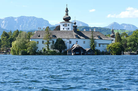 The lake castle Ort on Traunsee in Gmunden in summer, Salzkammergut, Austria, Europe