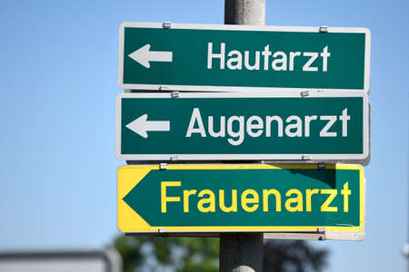 Signs Dermatologist Ophthalmologist Gynecologistの写真素材