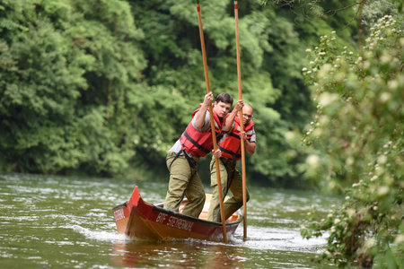 Fire brigade water competition in the district of Gmunden, Upper Austria, Austria, Europeのeditorial素材