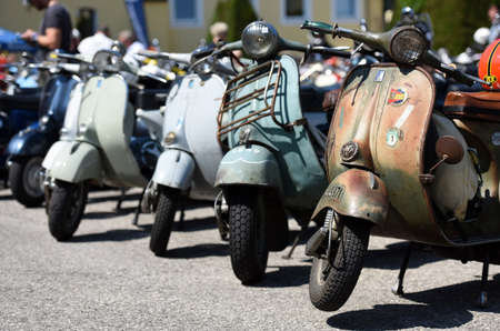 Vespa meeting in Vorchdorf, Salzkammergut, Austria, Europeのeditorial素材