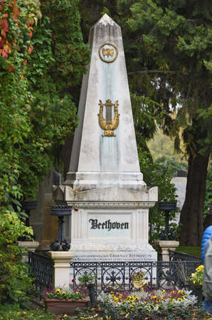 Honorary grave of Ludwig van Beethoven in the Central Cemetery in Vienna -の写真素材