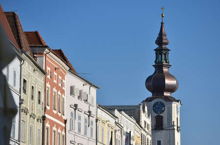 The town square of the old trading town of Wels, Austria, Europe