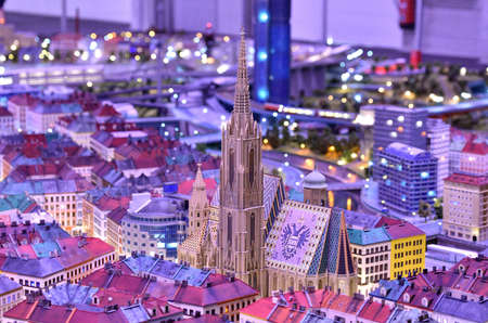 "Kingdom of the Railways" in the Vienna Prater, Austria's largest miniature model shows all of Vienna in miniature formatのeditorial素材