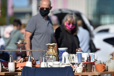 A large flea market in Vienna, Austria, Europe