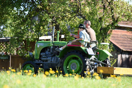 Classic tractor meeting in Neukirchen, VÃ¶cklabruck, Austria, Europeのeditorial素材