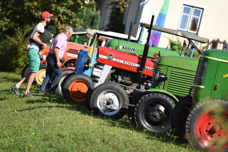 Classic tractor meeting in Neukirchen, VÃ¶cklabruck, Austria, Europeのeditorial素材