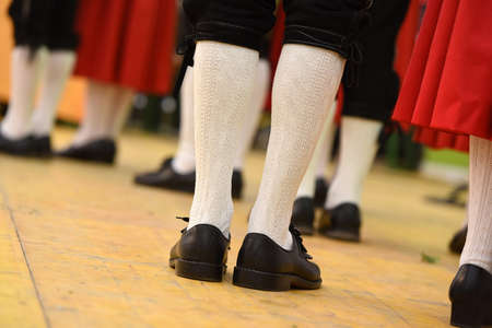 Public performance of traditional Austrian folk dances at the Festival of Folk Culture in Oberwang,...