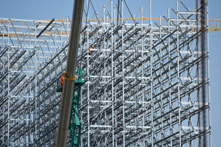 Construction of a high-bay warehouse in Waldneukirchen, Upper Austria, Austria, Europe