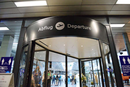 Linz Airport at night, Upper Austria, Austria, Europe - Linz Airport at night, Upper Austria, Austria, Europeのeditorial素材