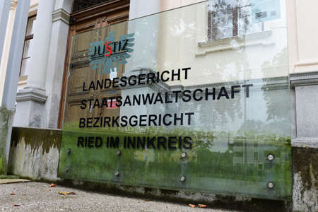 The building of the public prosecutor's office and the regional court in the city of Ried, Austriaのeditorial素材