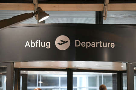 Linz Airport at night, Upper Austria, Austria, Europe - Linz Airport at night, Upper Austria, Austria, Europeのeditorial素材