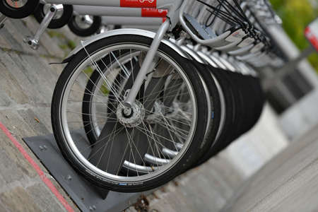 City bikes for hire in Linz, Upper Austria, Austria, Europe