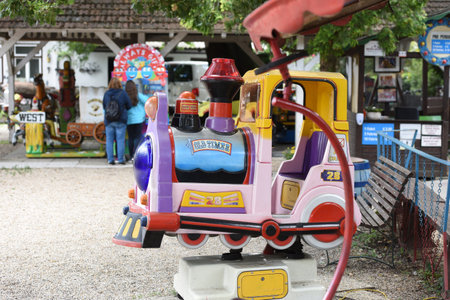 The small amusement park "Bohemian Prater" in Vienna, Austria, Europeの写真素材