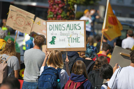 Global climate strike, Fridays for Future, September 24, 2021, Linz, Austria, Europeのeditorial素材