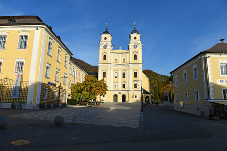 Basilica in Mondsee, dedicated to the Archangel Michael, Austria, Europeの写真素材