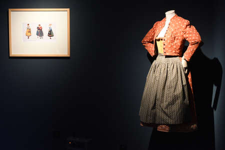 The "Dirndl", a typical Austrian and Bavarian dress, Europeのeditorial素材