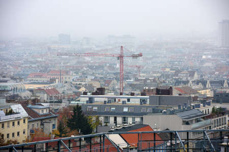 Above the roofs of Vienna, view from the Westbahnhof in south direction (Austria, Europe)のeditorial素材