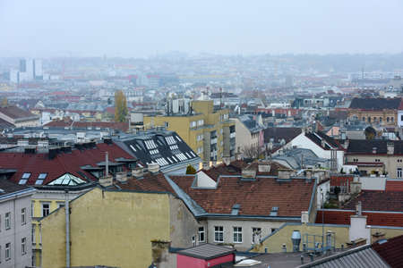 Above the roofs of Vienna, view from the Westbahnhof in south direction (Austria, Europe)のeditorial素材