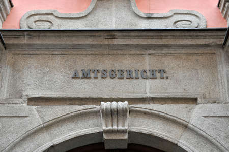 Old town of Passau on the Danube in the rain in winter, Bavariaのeditorial素材