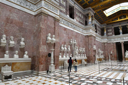Walhalla memorial in Bavaria with marble busts of important German personalities