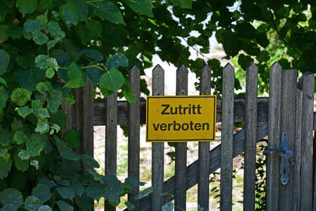 Private property on Lake Traunsee - entering prohibitedの写真素材