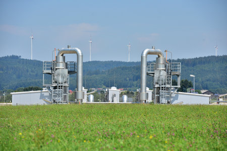 Haidach gas storage facility in Strasswalchen (Salzburg, Austria)の写真素材
