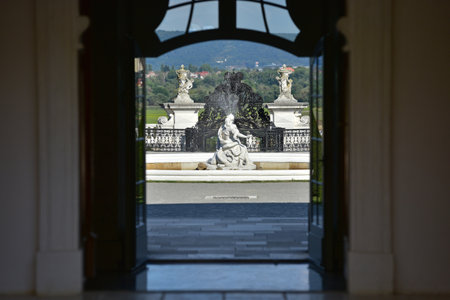 Prince Eugen's Hof Palace with its beautiful, well-known baroque gardenのeditorial素材