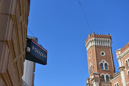 The well-known Rossauer Kaserne in Vienna, headquarters of the Austrian Federal Ministry of Defenseのeditorial素材