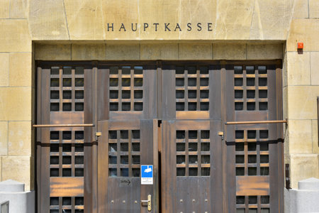 Entrance of the Austrian National Bank in Vienna, Austria, Europe