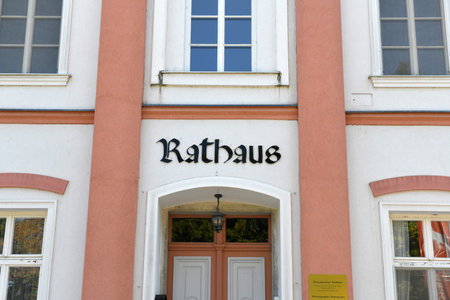 Marchegg town hall in Lower Austria (Marchland)のeditorial素材