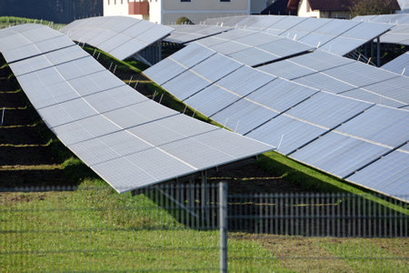 Solar campus with photovoltaic research power plant of Energie AG in Eberstalzell (Upper Austria), Austria;のeditorial素材