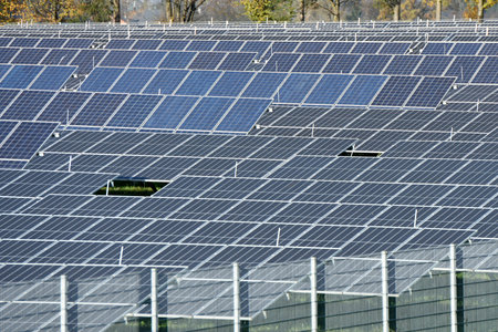 Solar campus with photovoltaic research power plant of Energie AG in Eberstalzell (Upper Austria), Austria;のeditorial素材