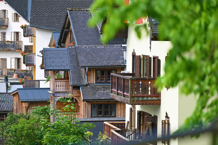 An impression of the famous town of Hallstatt on Lake Hallstattのeditorial素材
