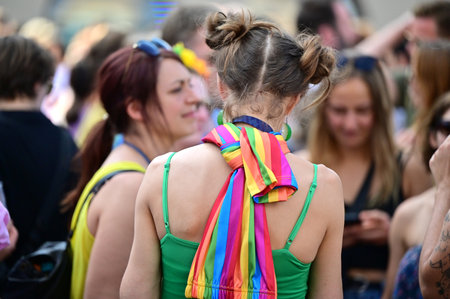 The CSD parade in Munich - a political demonstration and colorful parade that takes place every...